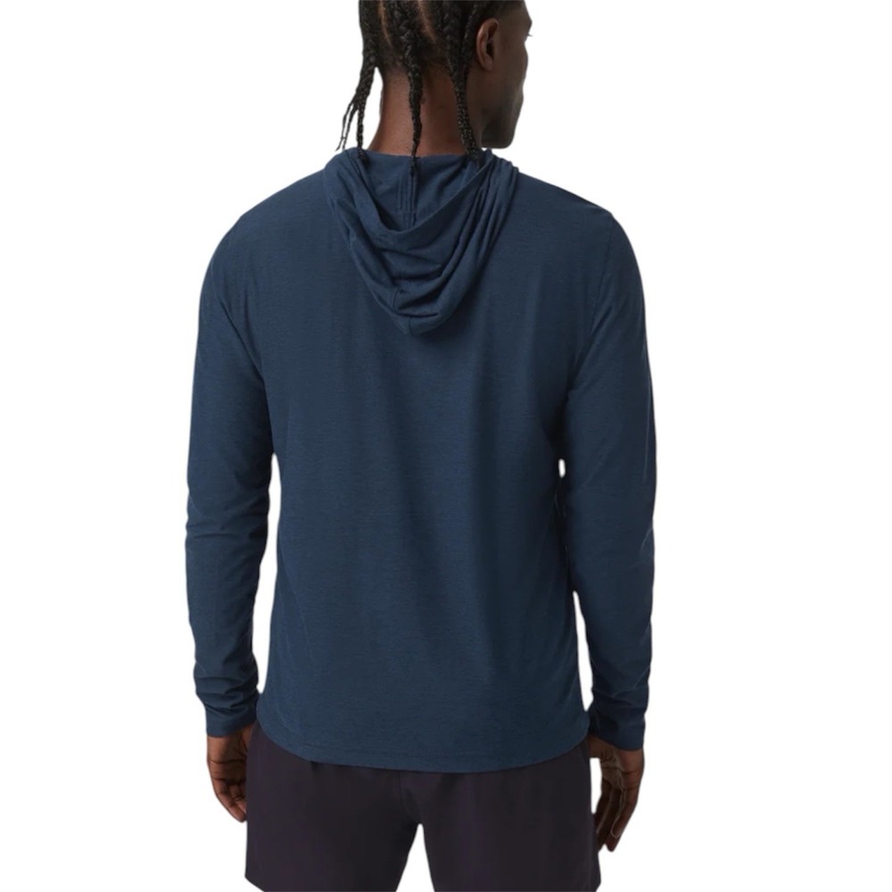NWOT Vuori Strato Tech Hoodie Long Sleeve Hooded Shirt Navy Heather Men's M - Picture 2 of 7
